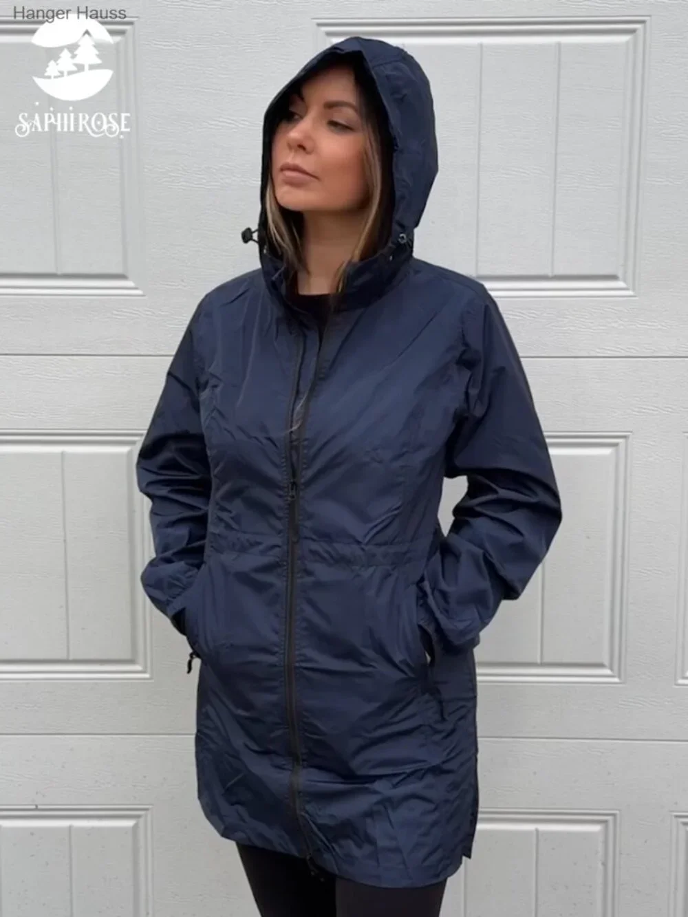 Women's Waterproof Raincoat Lightweight Packable Hooded Windbreaker